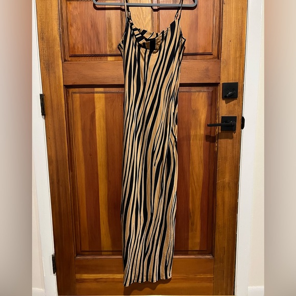 Size 2 Banana Republic zebra print cowl neck slip dress - Picture 3 of 6